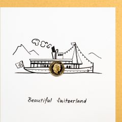 5er-Karte Dampfschiff Beautiful Switzerland