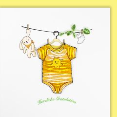 Quilling-Karte Geburt- Body Herzlichen Glückwunsch