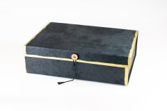 Coffret cadeau XL anthracite avec bordures dorées