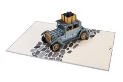 Carte Pop Up Voiture avec cadeau "Happy Birthday" grise