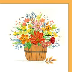Quilling-Karte bunter Blumenkorb 