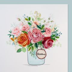 Quilling-Karte Gratulation Blumenstrauss Félicitation