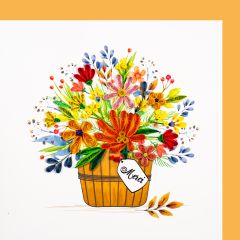 Carte Quilling Panier de fleurs Merci