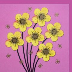 fromJUDE-Karte Frühlingsblume pink