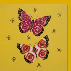 fromJUDE-Karte Batik Schmetterlinge gelb