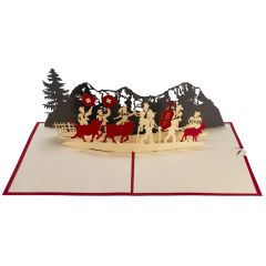 3D Pop-up-Karte Alpaufzug rot