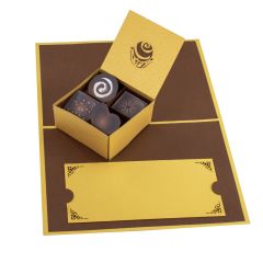 3D Pop-up-Karte Chocolates gold