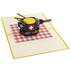 3D Pop-up-Karte Fondue gelb