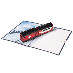 3D Pop-up-Karte Glacier Express blau