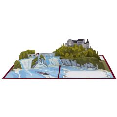 3D Pop-up-Karte Rheinfall rot