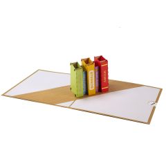 Carte 3D Pop-up Livres Bonne chance , Satisfaction, Bonheur, Bonne Santé, Amour