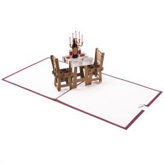 Carte 3D Pop-up Restaurant table pour deux