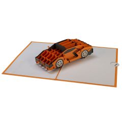 Carte 3D Pop-up Lamborghini orange