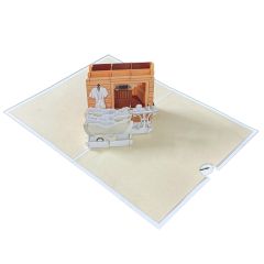 Carte 3D Pop-up bien-être beige