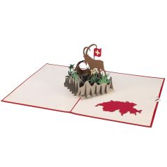 3D Pop-up-Karte Steinböcke