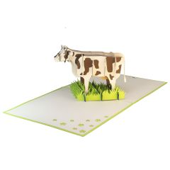 3D Pop-up-Karte Kuh grün