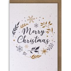Growing Paper-Karte Bl&auml;tterkreis Merry Christmas