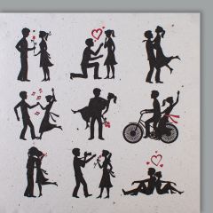 Carte graine Growing Paper carré Couple d'amoureux 