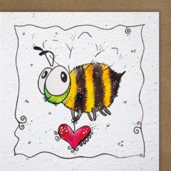 Carte graine Growing Paper carré Abeille avec cœur