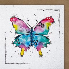 Carte graine Growing Paper carré Papillon coloré