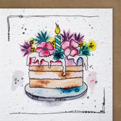 Carte graine Growing Paper carré Gateau salutations douces