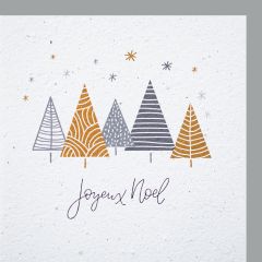 Growing Paper-Karte quadrat Weihnachtswald Joyeux No&euml;l
