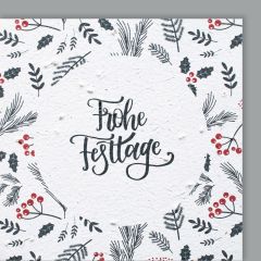 Growing Paper-Karte quadrat Winterpflanzen Frohe Weihnachten