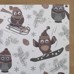 Growing Paper-Karte quadrat Wintereulen