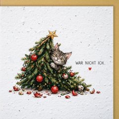 Growing Paper-Karte quadrat Baum und Katze