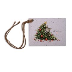 Growing Paper Geschenkanhänger Katze und Baum