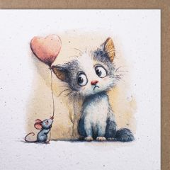 Handmade Paper Karte Katze - Kopf hoch  