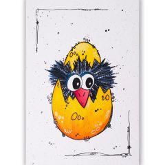 Carte postale en papier fait à la main - nadeng.ch  Poussin