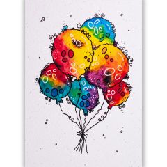 Carte postale en papier fait à la main - nadeng.ch  Ballons