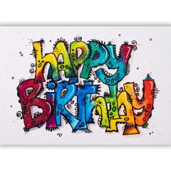 Carte postale en papier fait à la main - nadeng.ch  Happy Birthday