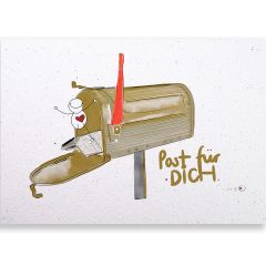 Carte postale en papier fait à la main - boîte aux lettres Post für dich