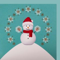 fromJUDE-Karte Weihnachten Schneemann blau