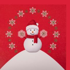 fromJUDE-Karte Weihnachten Schneemann rot