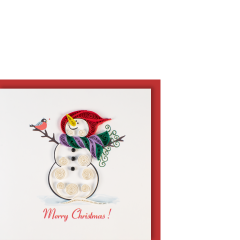 Quilling-Karte klein Schneemann Merry Christmas 