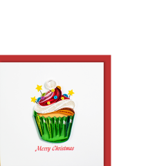 Quilling-Karte klein Xmas Cupcake Merry Christmas