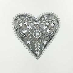 **Handpainted Jaab-Karte Silver Heart