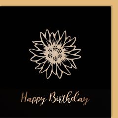 Carte découpée en bois Edelweiss Happy Birthday