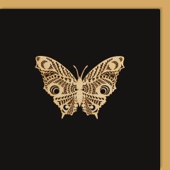 Carte découpée en bois - papillon