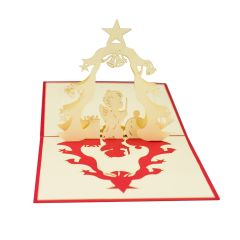 3D Pop-up-Karte Engel Merry Christmas rot