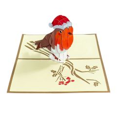 3D Pop-up-Karte Rotkehlchen