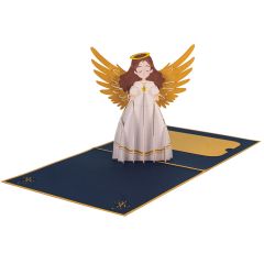 3D Pop-up-Karte Engel gold 