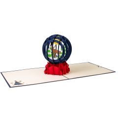 3D Pop-up-Karte Schneekugel blau