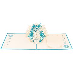 3D Pop-up-Karte Schneeflocke blau