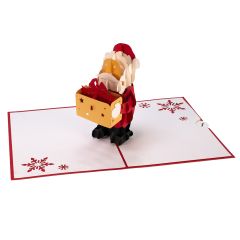 3D Pop-up-Karte Weihnachtsmann mit Geschenk