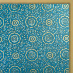 Cartes papier organique fleurs de mandalas turquoise