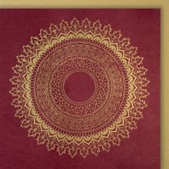 Cartes papier organique Mandala grand rouge